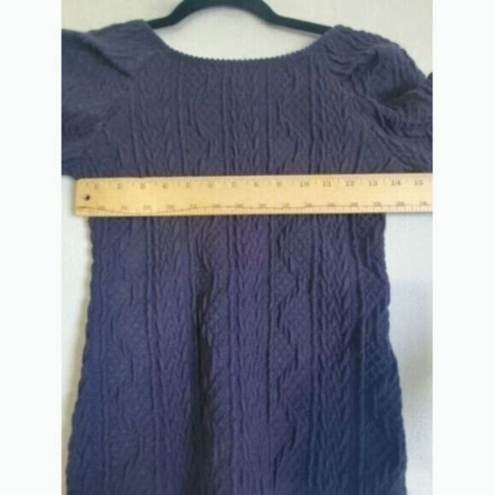 7 For All Mankind Women’s Purple Cable Knit Top XS Deep Scoop Grunge Preppy - Picture 3 of 9